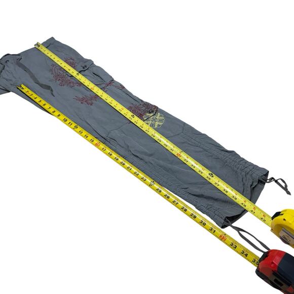 Vtg Y2K Da-nang Cargo Military Pants Embroidered Tan Large 34x31.5 Army Bohemian - Picture 8 of 9